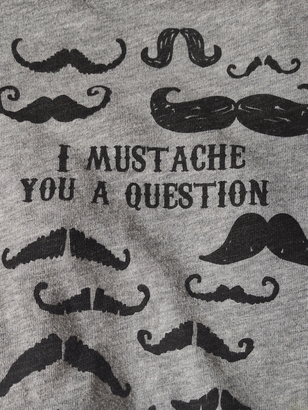 GAP Kids Gray Tee with Black Mustache Print Small 6 (6-7)